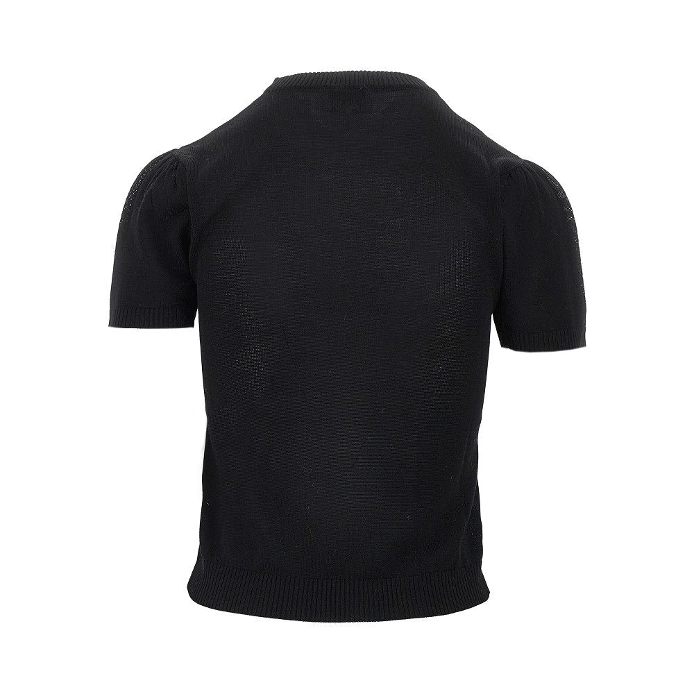 knitted top with diamonds motif