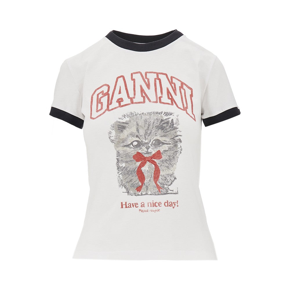 GANNI XS kitty print t-shirt