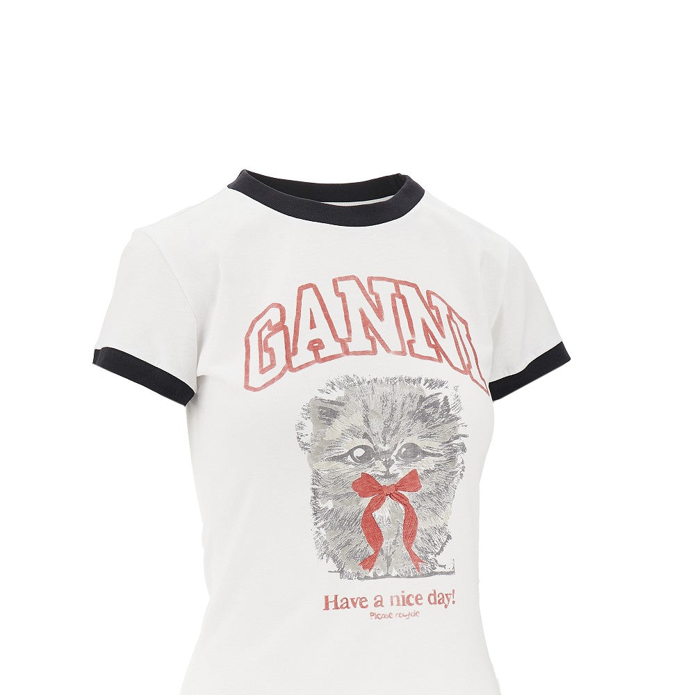GANNI XS kitty print t-shirt