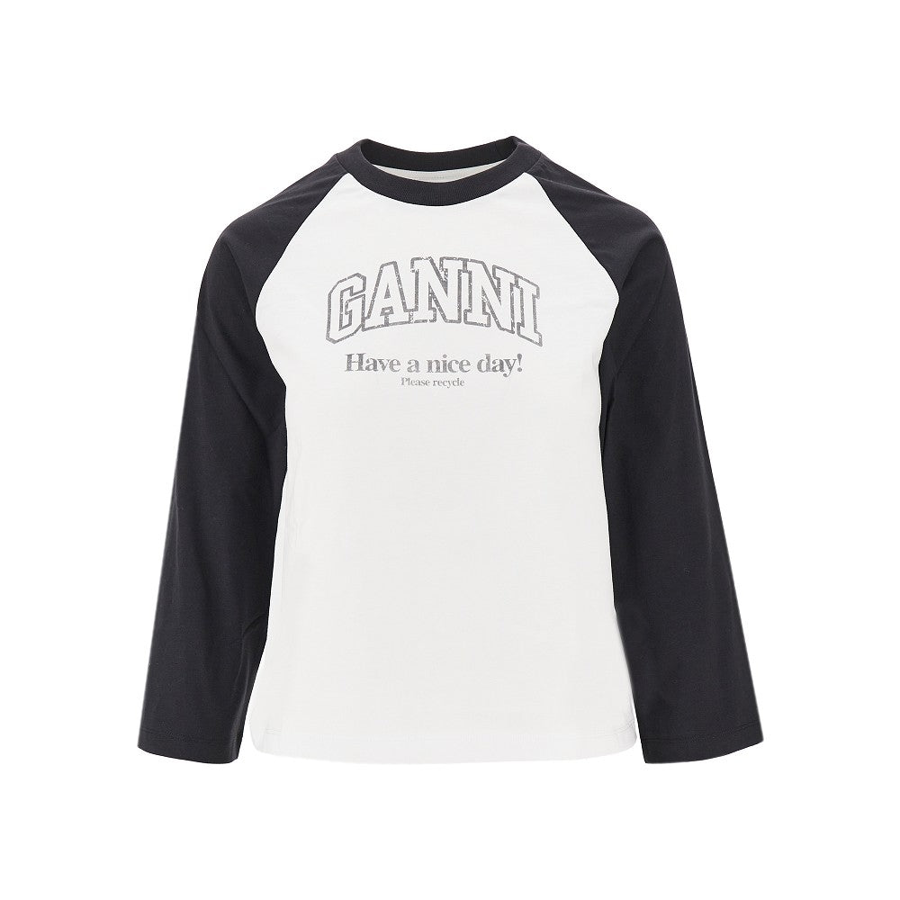 GANNI XS raglan sleeves slim fit t-shirt