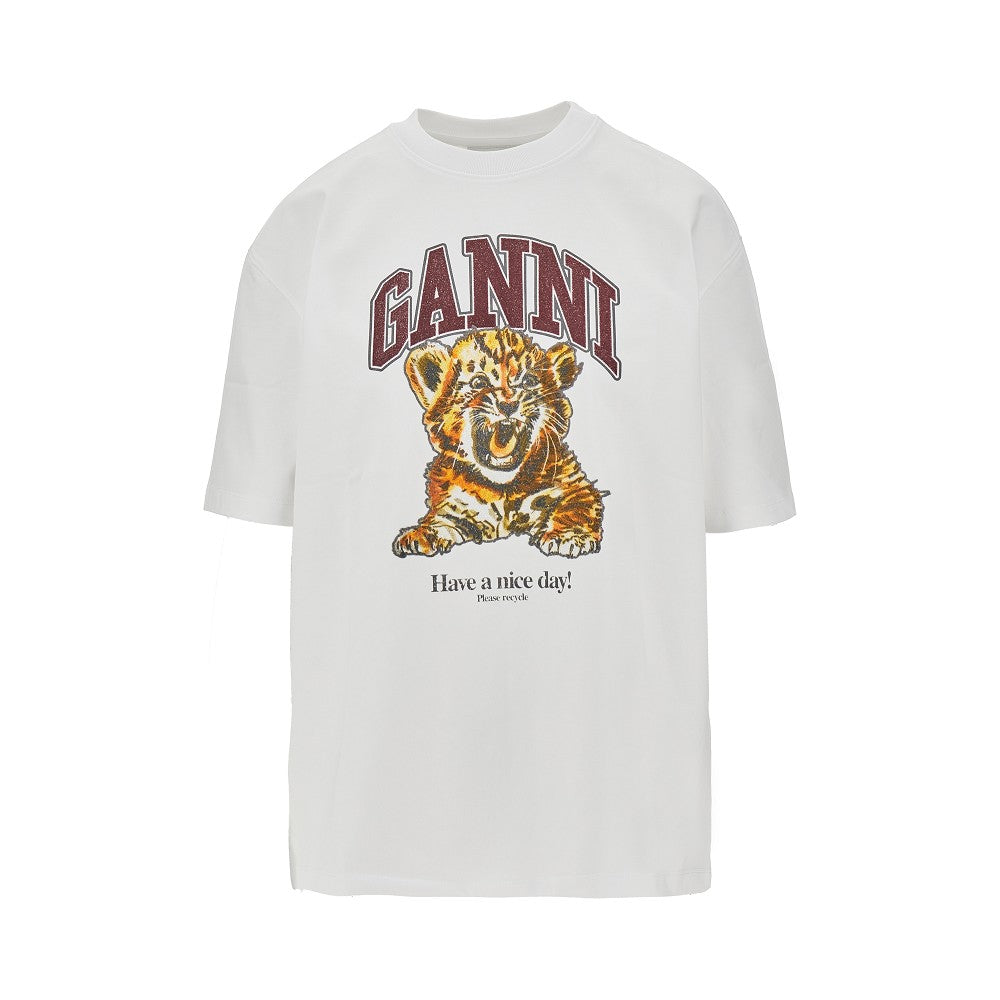 GANNI M tiger print t-shirt