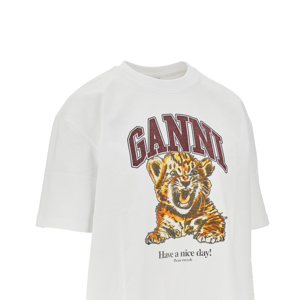 GANNI XS tiger print t-shirt
