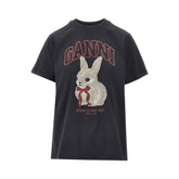 GANNI L bunny print t-shirt