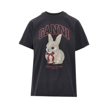 GANNI L bunny print t-shirt