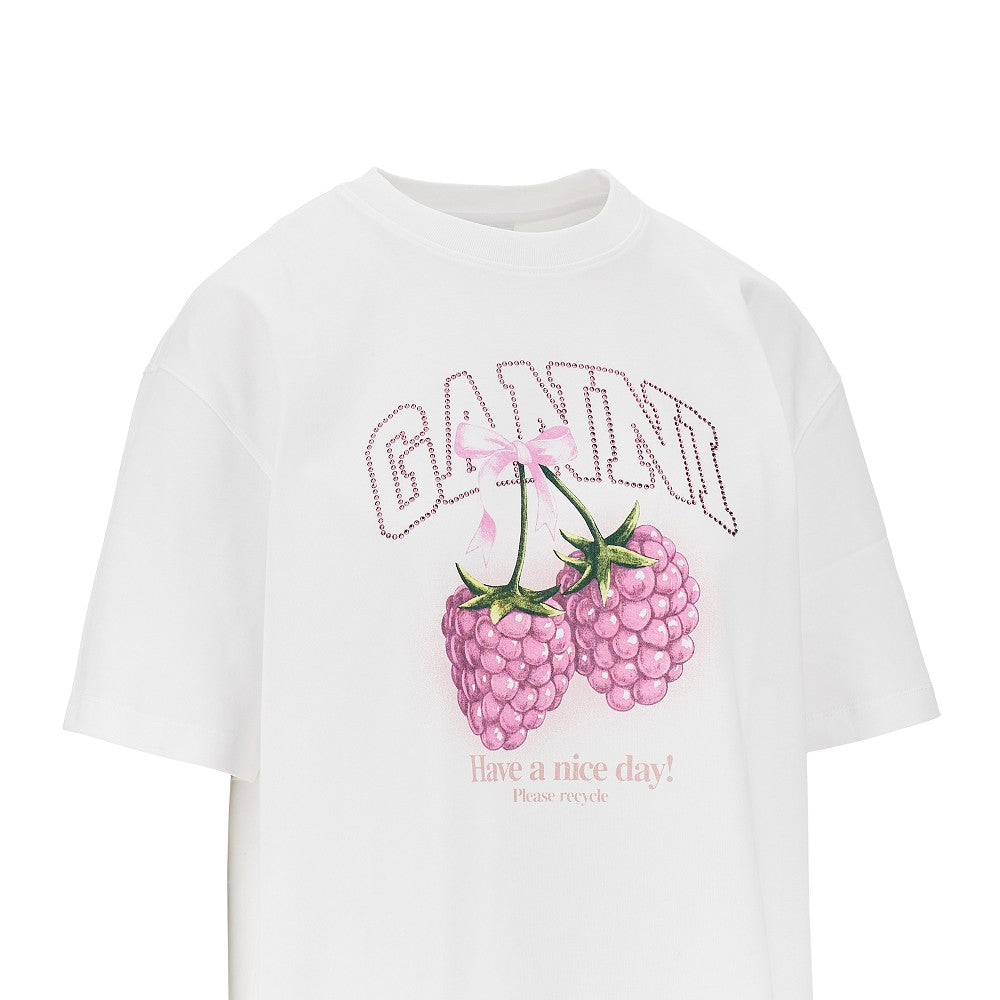 cotton t-shirt with raspberries print