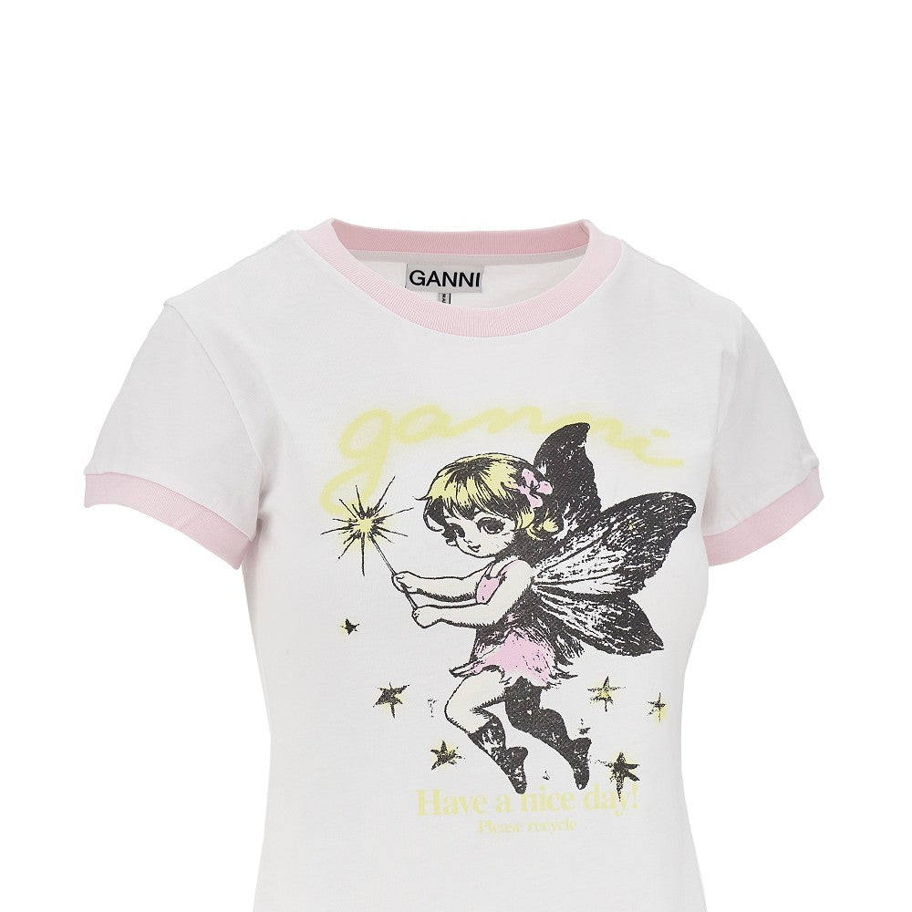 GANNI XS cotton t-shirt with print