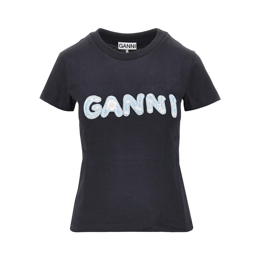 cotton t-shirt with logo embroidery