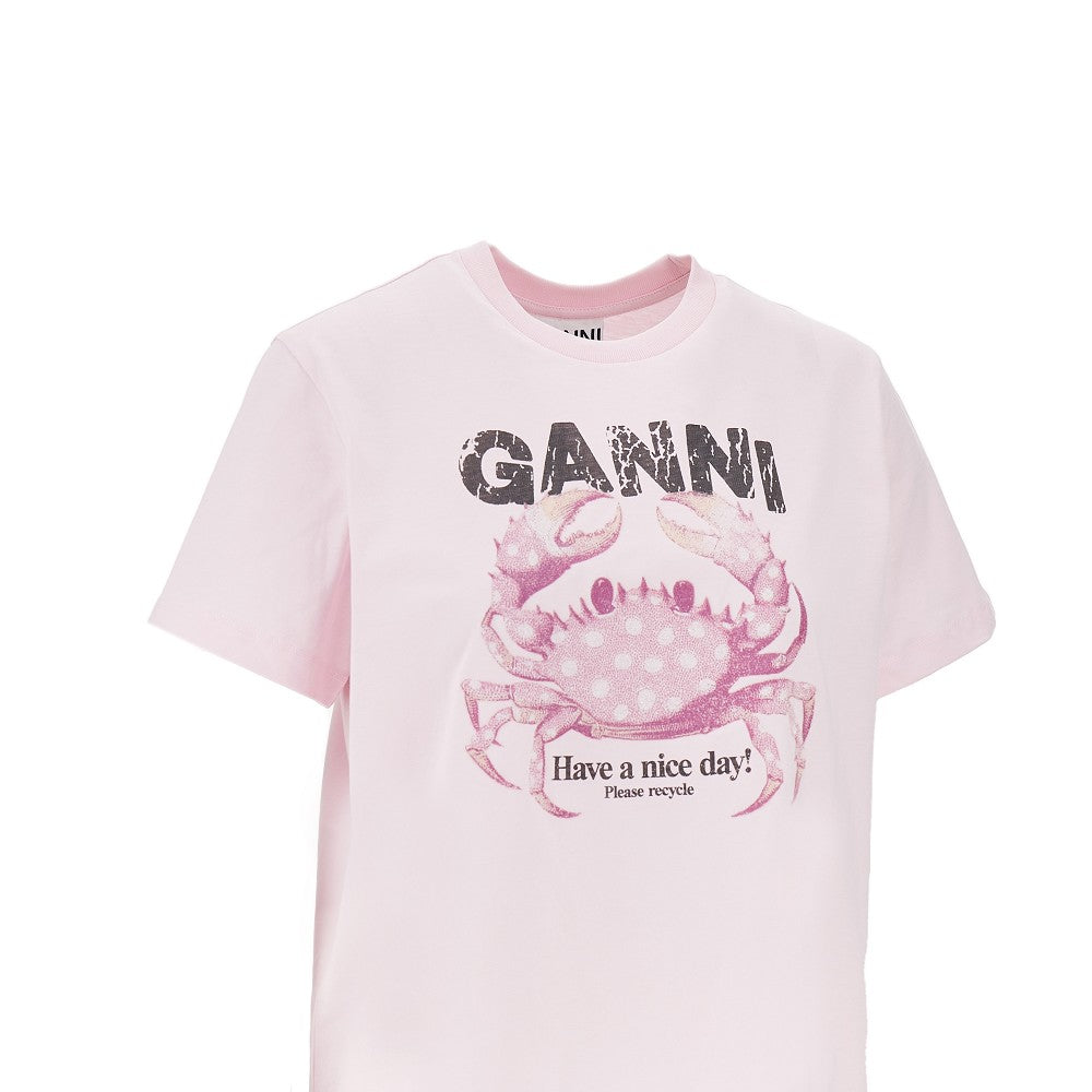 GANNI XS jersey t-shirt with crab print