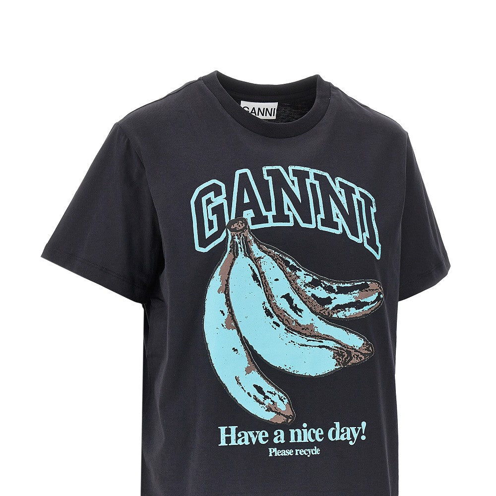 GANNI XS jersey t-shirt with banana print