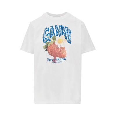 cotton t-shirt with strawberry print