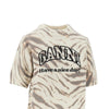 knitted top with zebra-striped motif