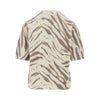 knitted top with zebra-striped motif