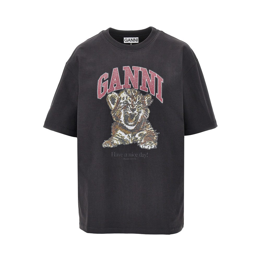 cotton t-shirt with tiger print