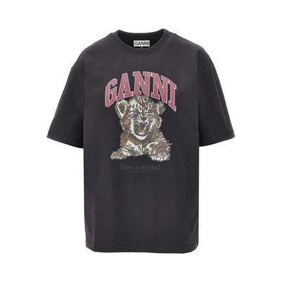 cotton t-shirt with tiger print