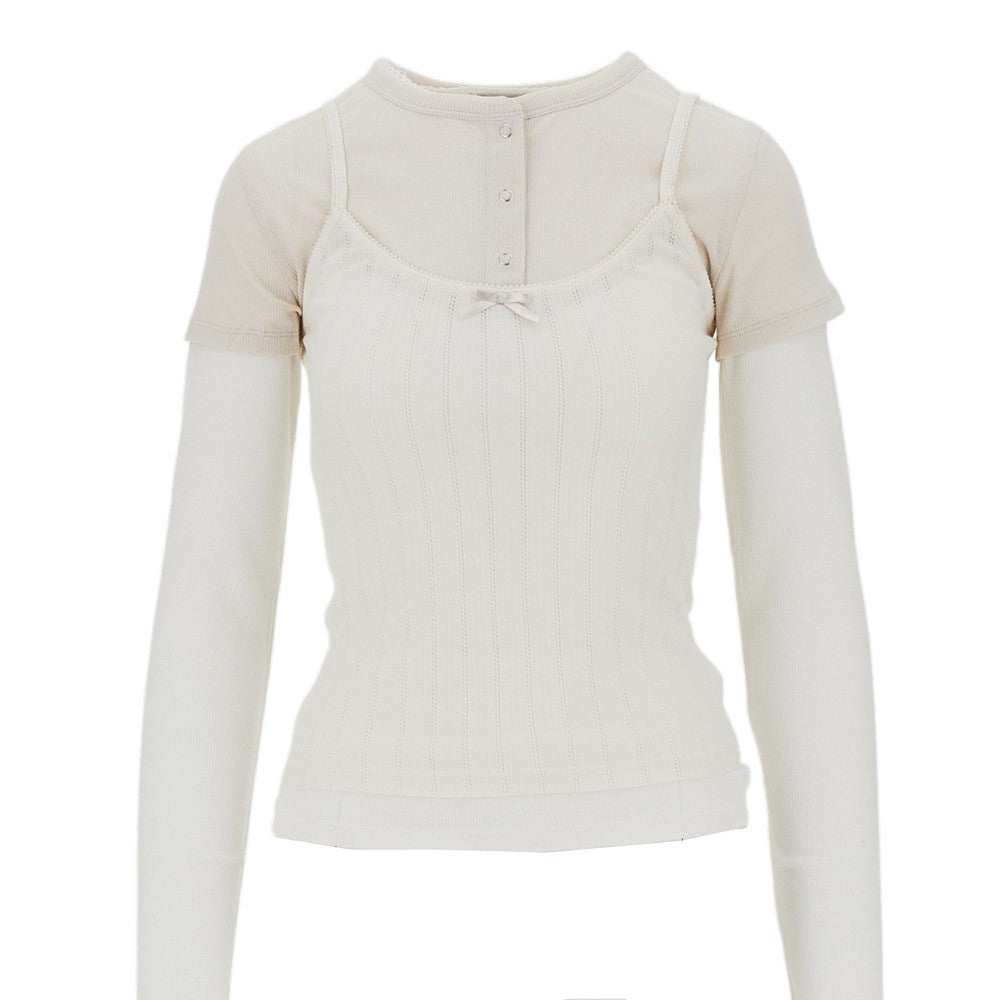 cotton and lyocell double-layer t-shirt