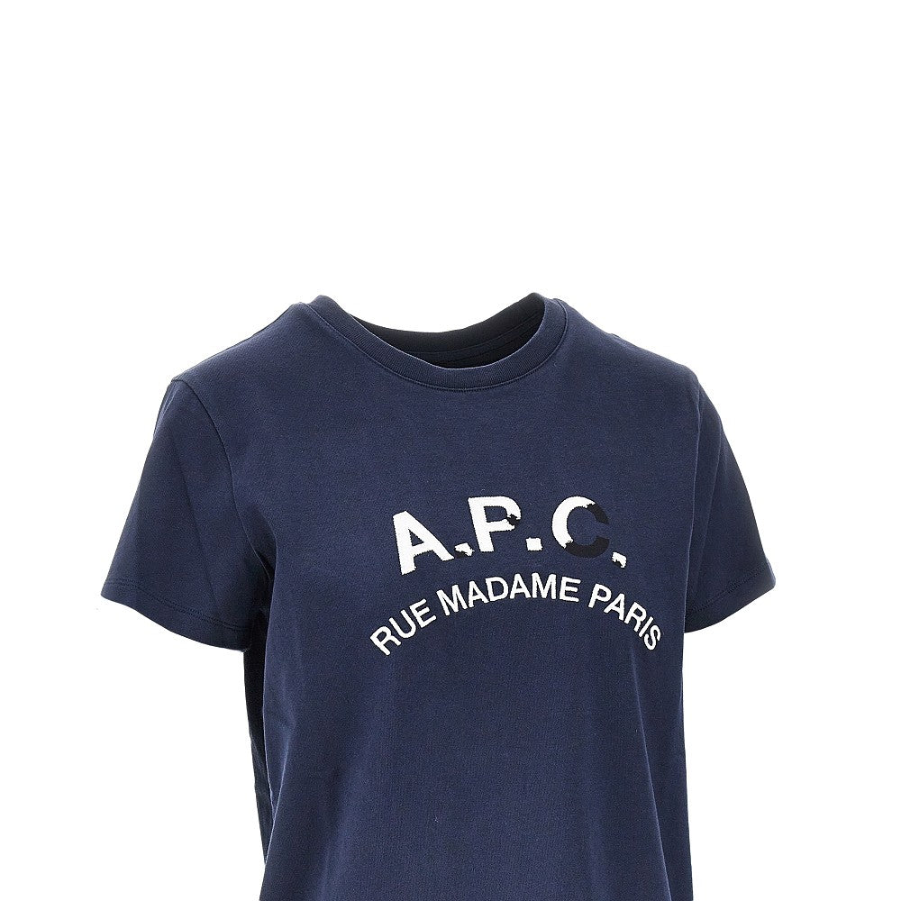vintage effect logo embroidery t-shirt