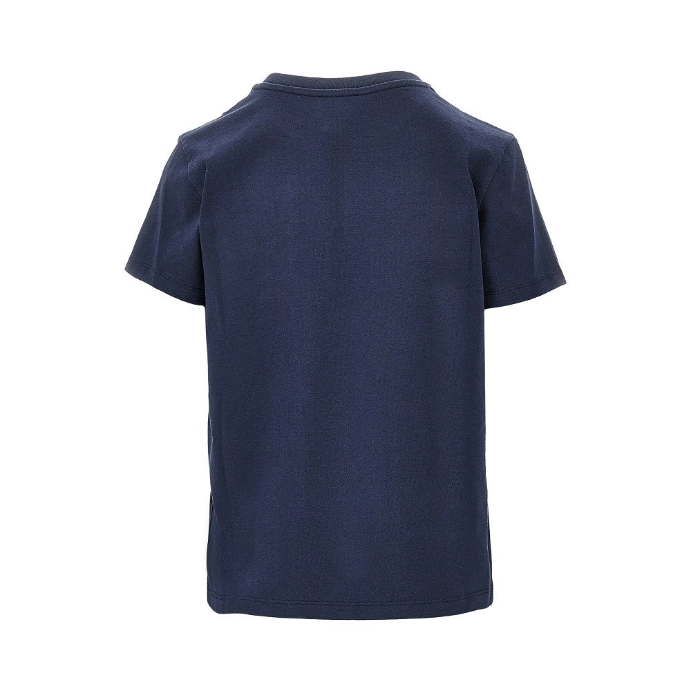 vintage effect logo embroidery t-shirt
