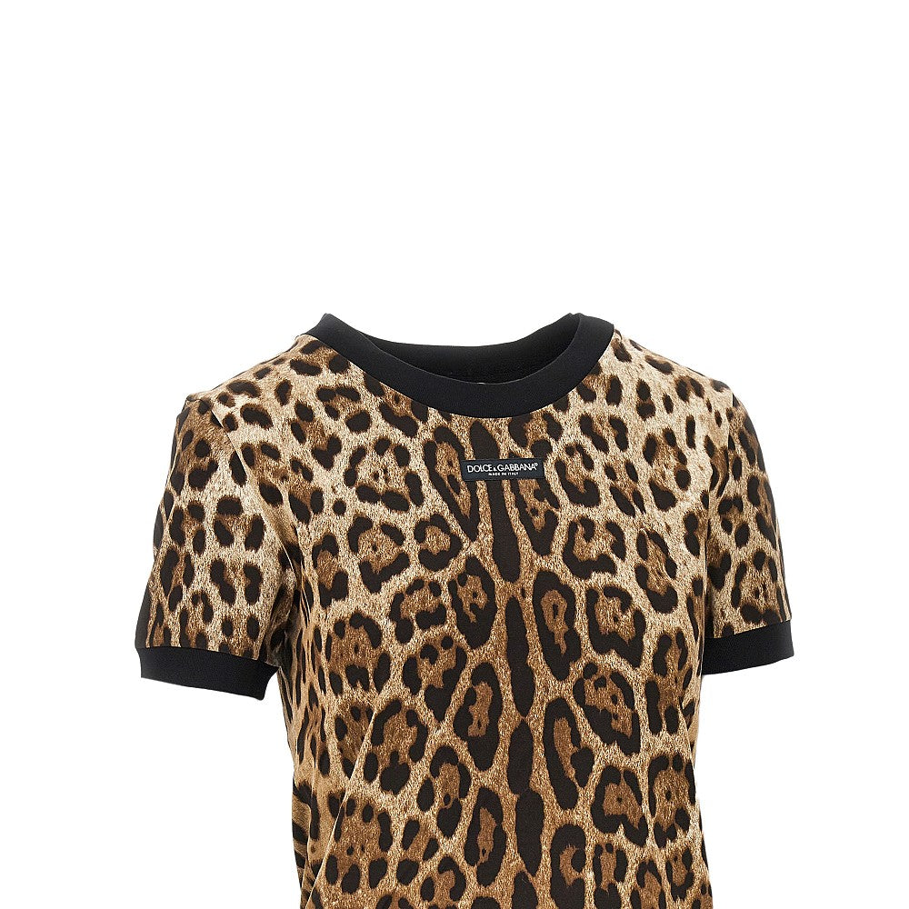 leopard-print jersey t-shirt