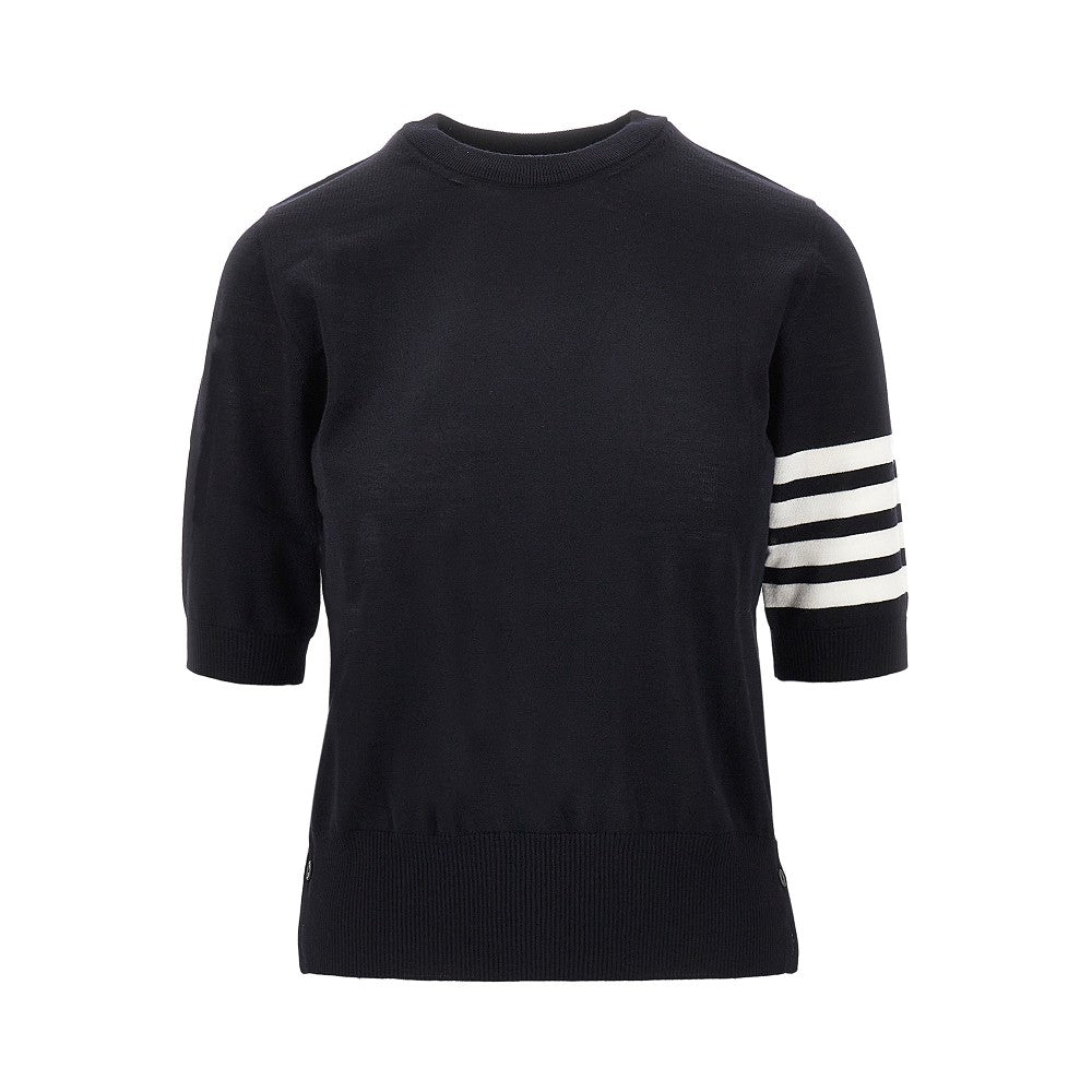 THOM BROWNE 36 wool t-shirt with 4 bar inlay