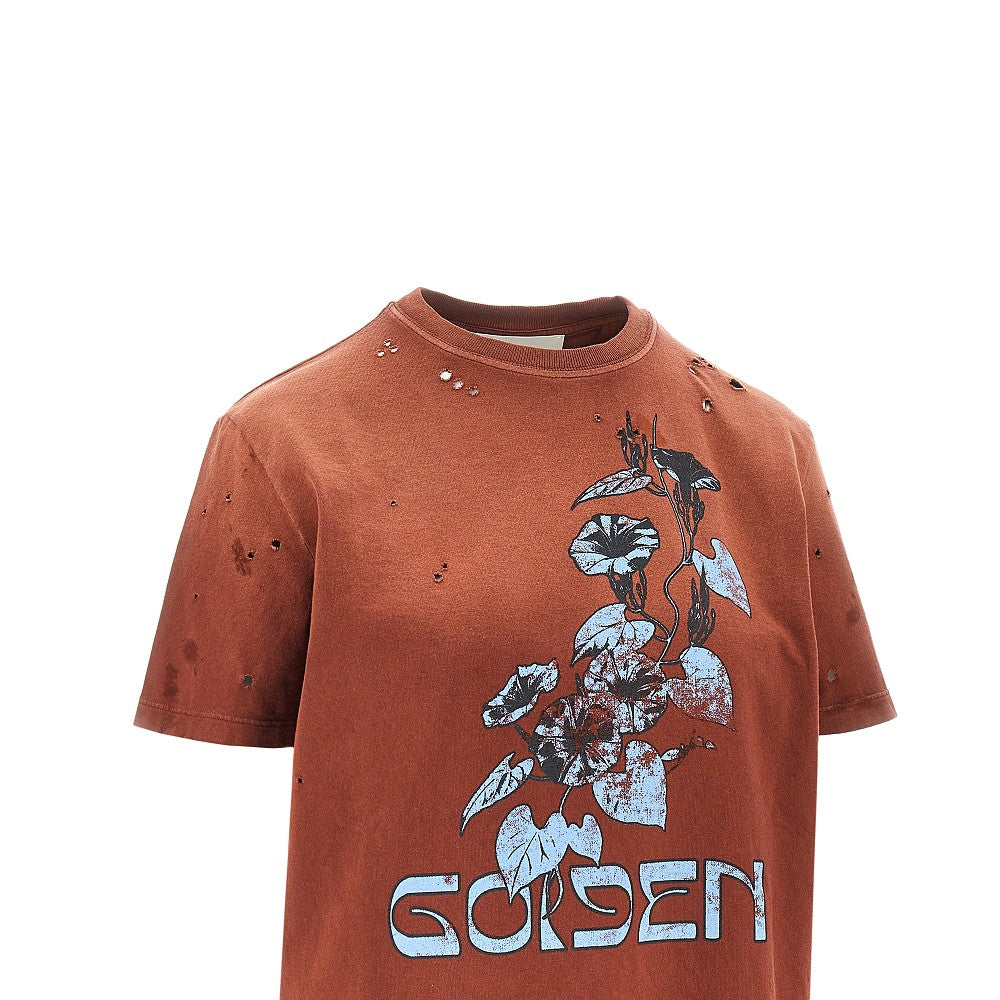 GOLDEN GOOSE XS vintage-effect printed t-shirt