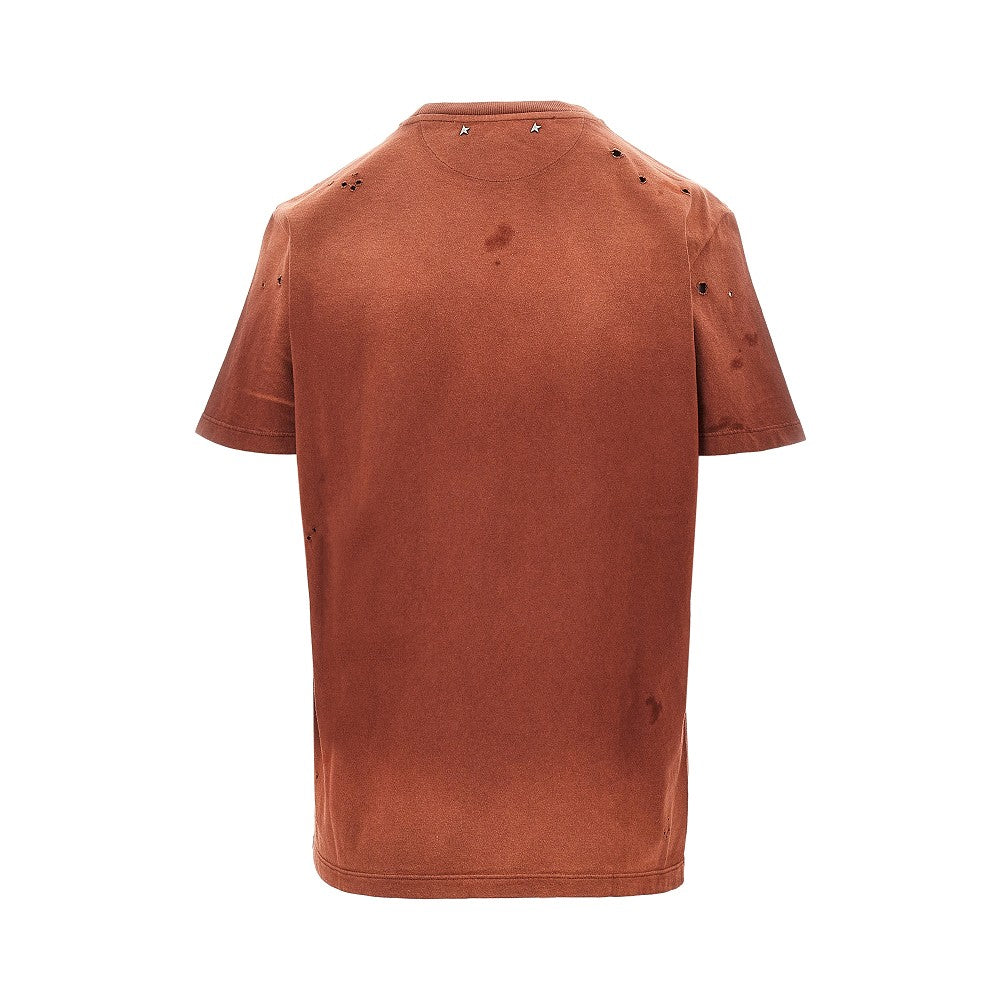 vintage-effect printed t-shirt