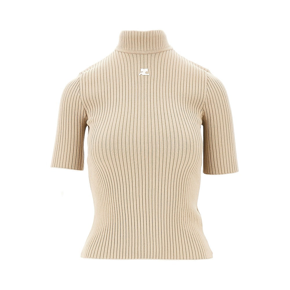 COURREGES S short-sleeved reedition ribbed knit top
