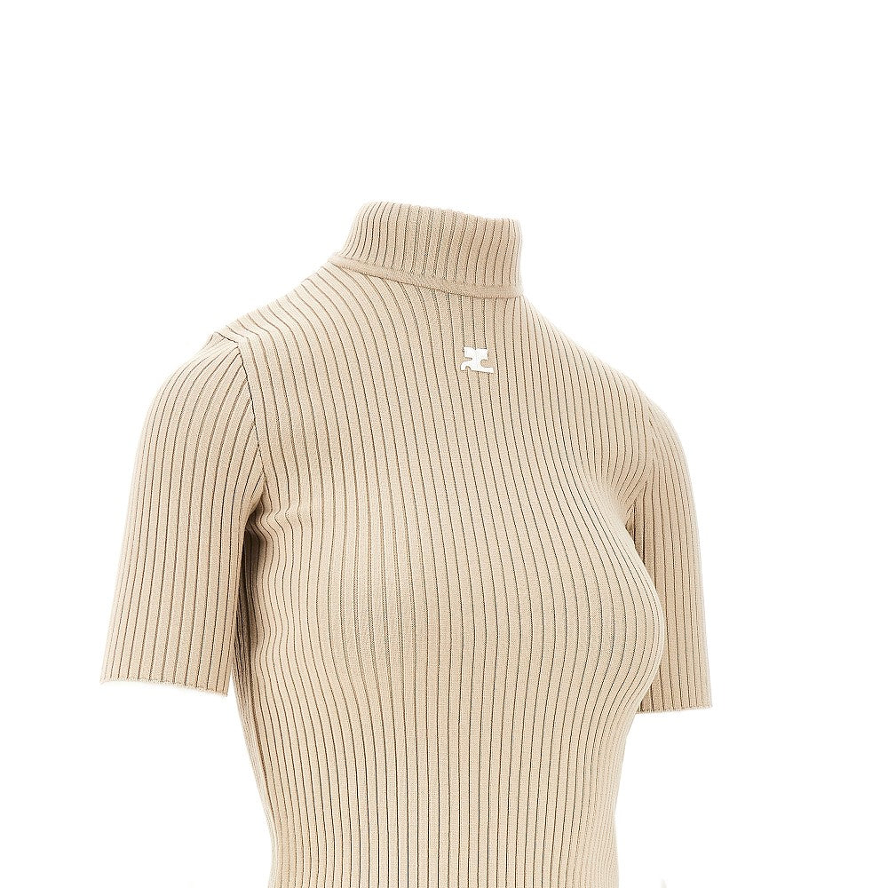 COURREGES S short-sleeved reedition ribbed knit top