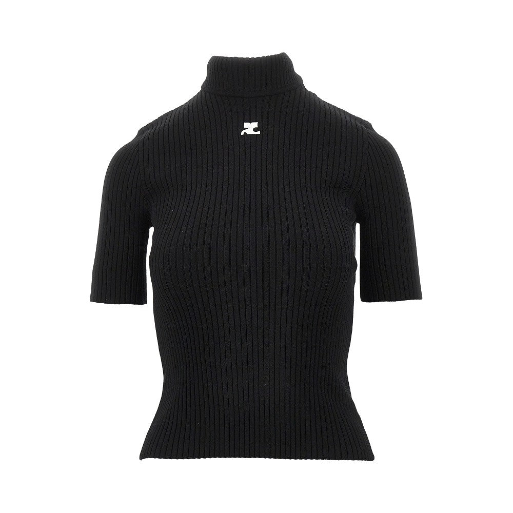 COURREGES S short-sleeved reedition ribbed knit top
