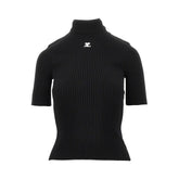 COURREGES S short-sleeved reedition ribbed knit top