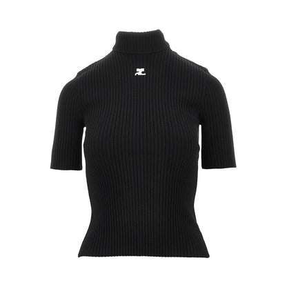 COURREGES S short-sleeved reedition ribbed knit top
