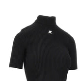 COURREGES S short-sleeved reedition ribbed knit top