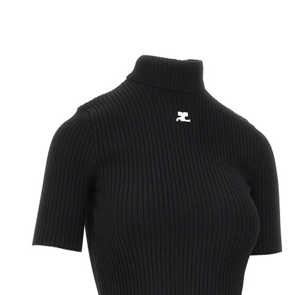 COURREGES S short-sleeved reedition ribbed knit top