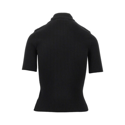 COURREGES S short-sleeved reedition ribbed knit top