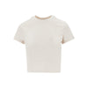 poetic script print cropped t-shirt