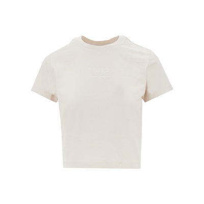 poetic script print cropped t-shirt
