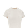 poetic script print cropped t-shirt