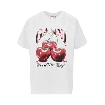 cherry print relaxed fit t-shirt