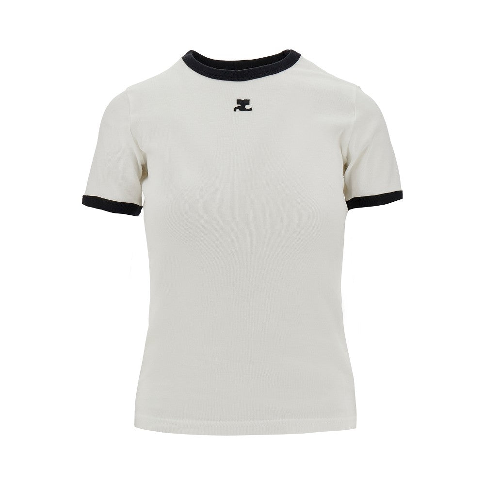 COURREGES M cotton t-shirt with contrasting trims