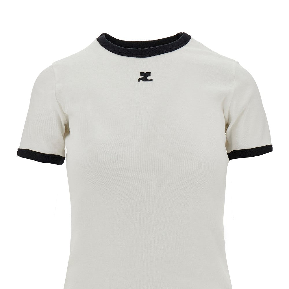 COURREGES M cotton t-shirt with contrasting trims