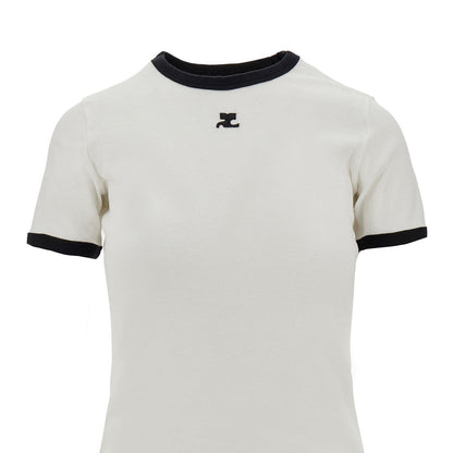 COURREGES M cotton t-shirt with contrasting trims