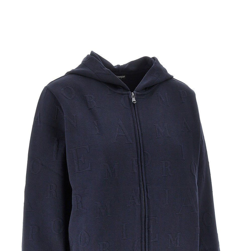 EA BODYWEAR XS embossed logo motif full-zip hoodie