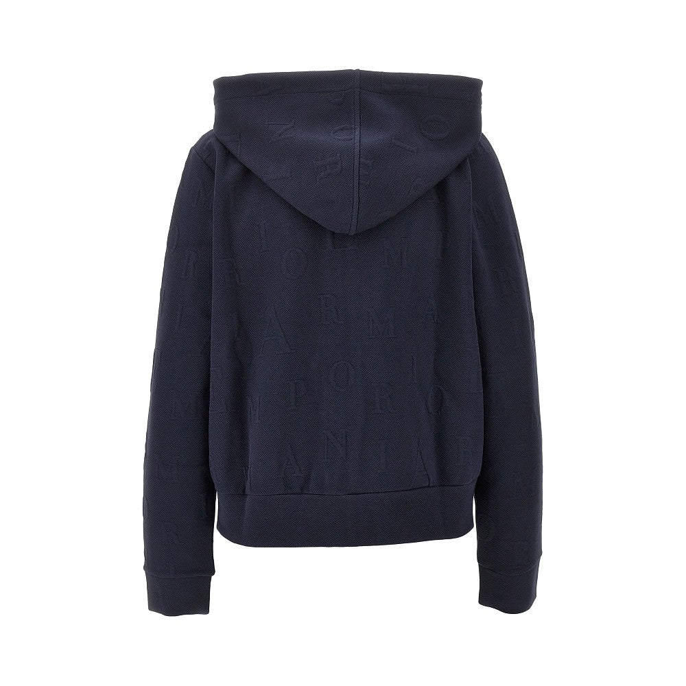 EA BODYWEAR XS embossed logo motif full-zip hoodie