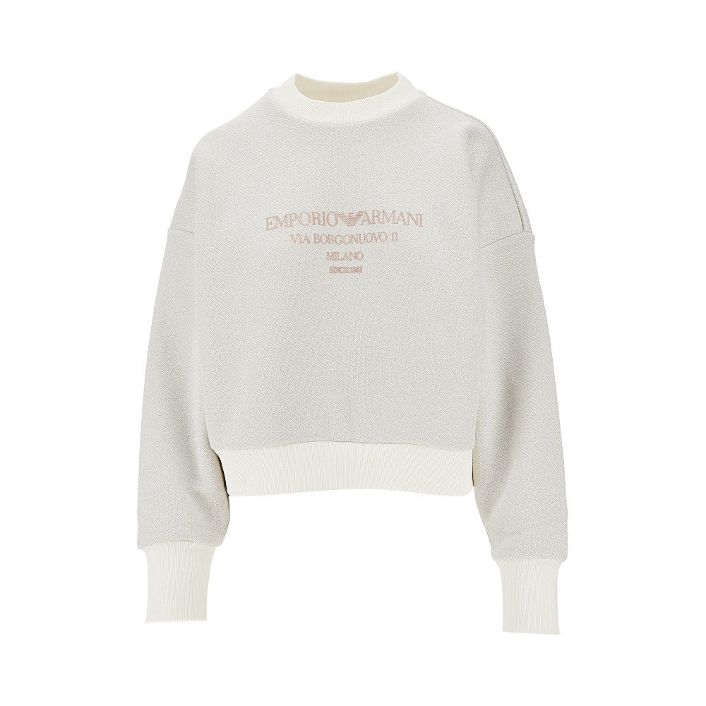 EMPORIO ARMANI L lurex jersey sweatshirt with logo