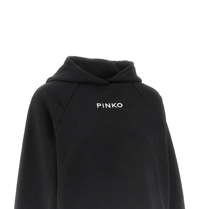 PINKO XS logo embroidery cropped hoodie
