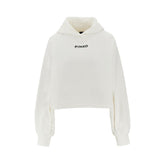 PINKO XS logo embroidery cropped hoodie