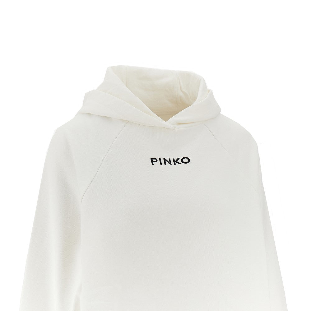 PINKO XS logo embroidery cropped hoodie