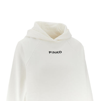 PINKO XS logo embroidery cropped hoodie