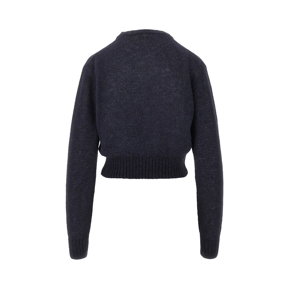 alpaca and silk sweater with logo