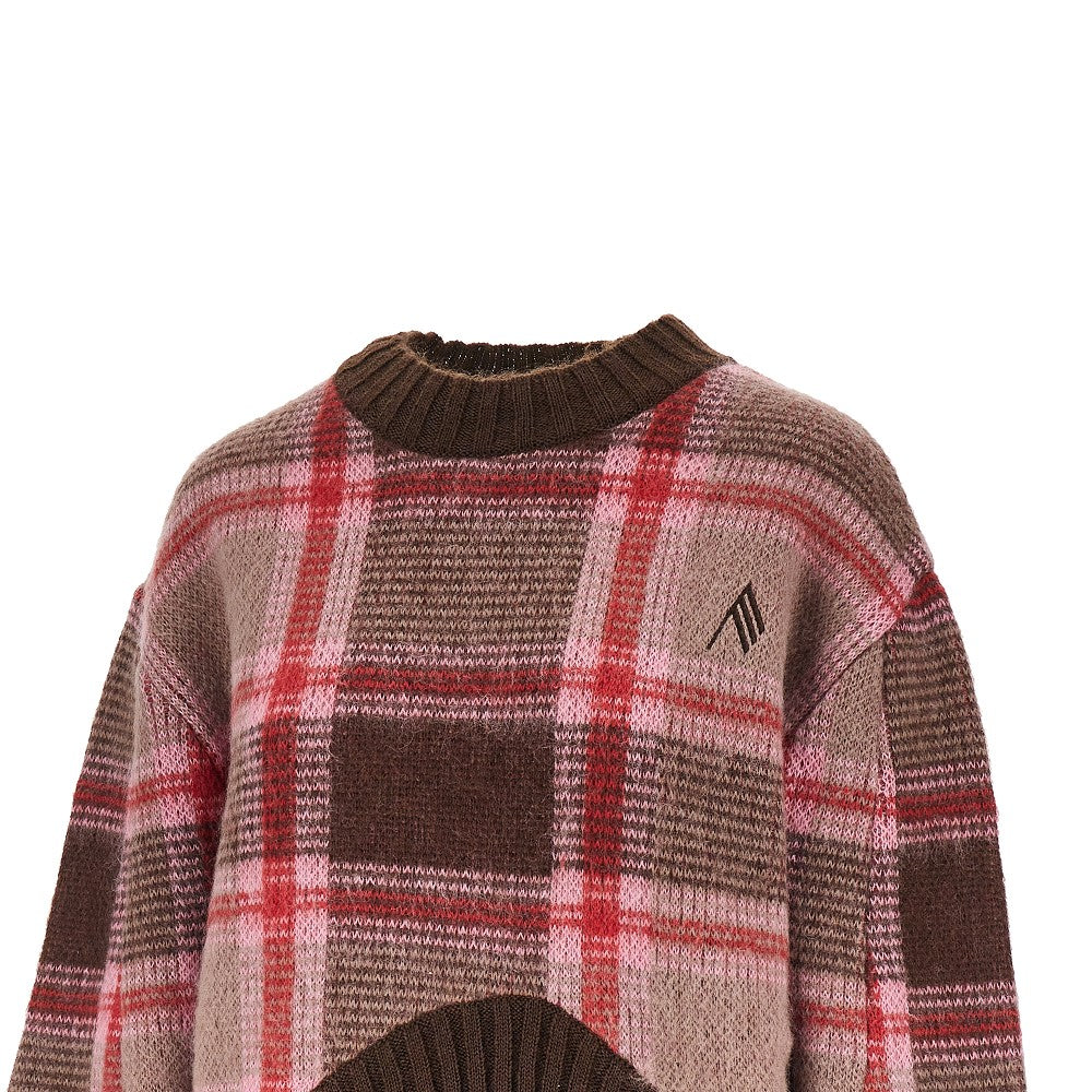 knitted sweater with logo embroidery