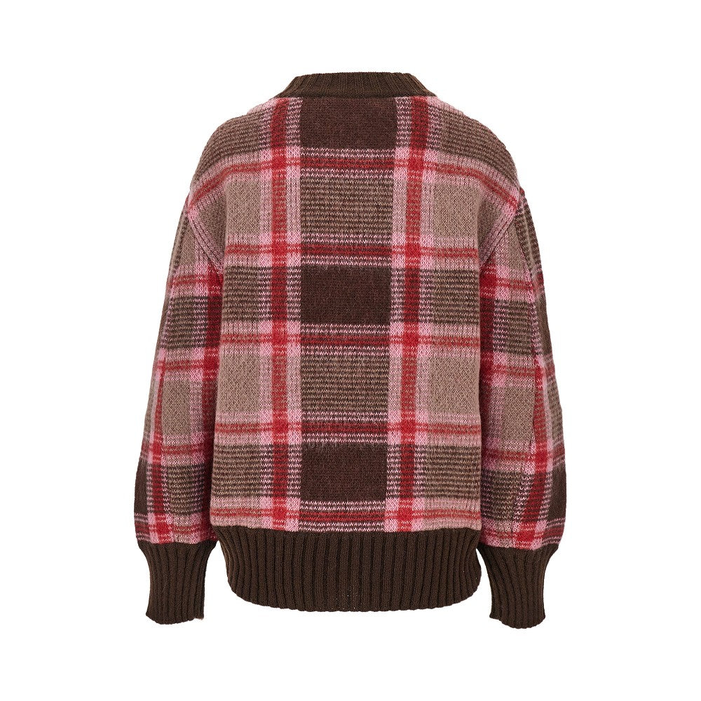 knitted sweater with logo embroidery